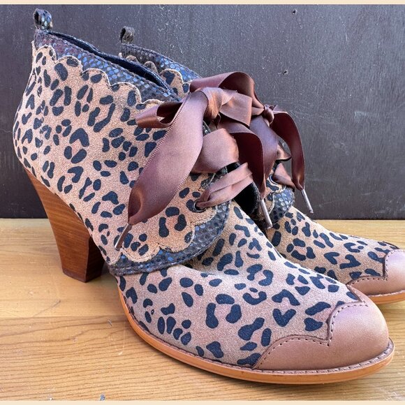Leopard Suede Boots - Picture 1 of 3